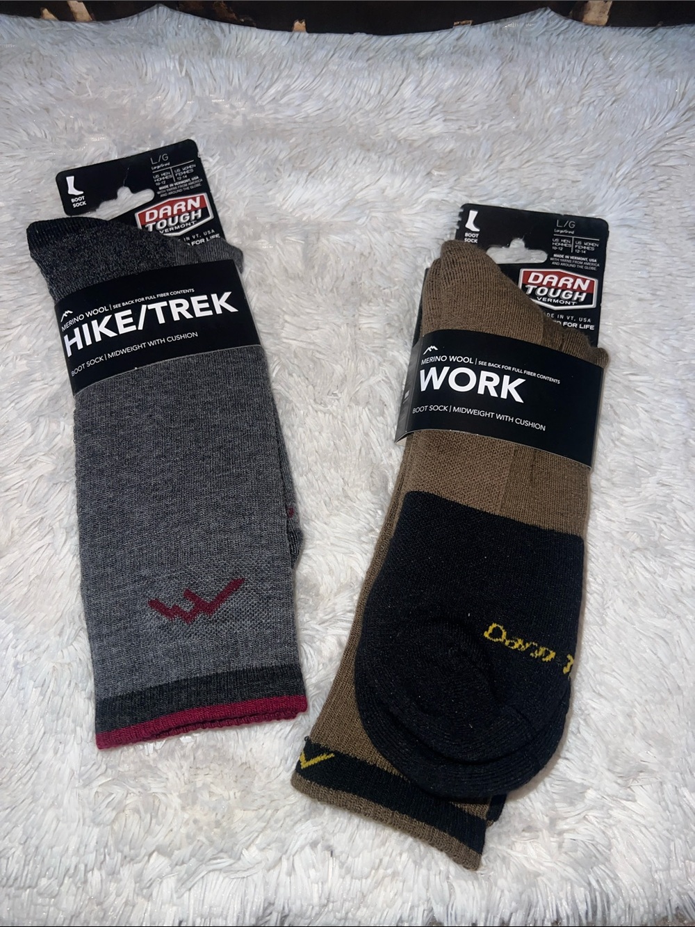 DARN TOUGH WORK and BOOT SOCKS